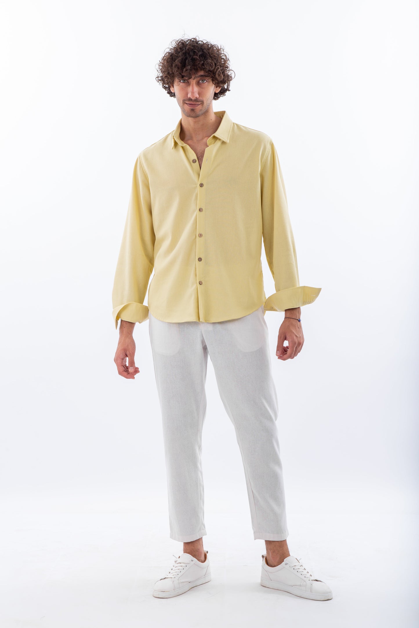 Long sleeves yellow Linen shirt
