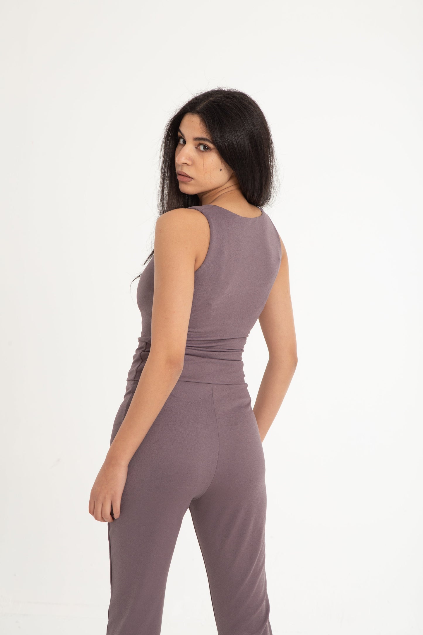 Bodysuit with square neck opening